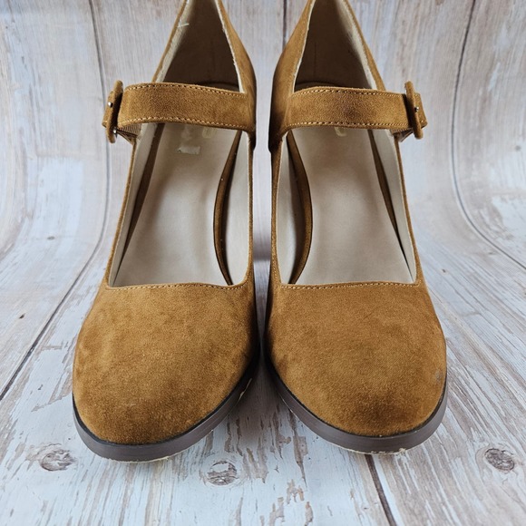 Mix No. 6 faux suede Maryjane heels, brown, size 9.5 - Picture 2 of 8